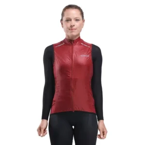 Women's windproof gilet perf light laser bordeaux