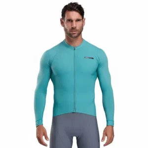 Supersoft long-sleeve jersey racing azure green
