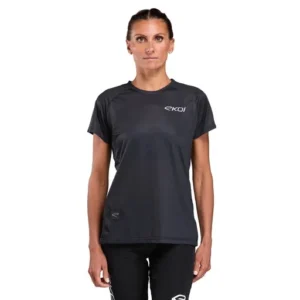 Women's jersey mtb short sleeves perf black