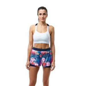Women shorts run 2 in 1 tropical