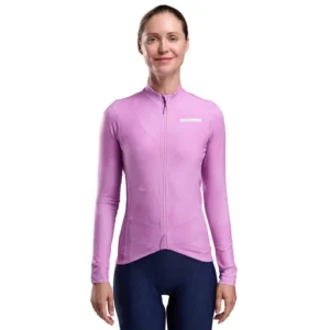 Women's long-sleeve jersey perf tie & dye mauve